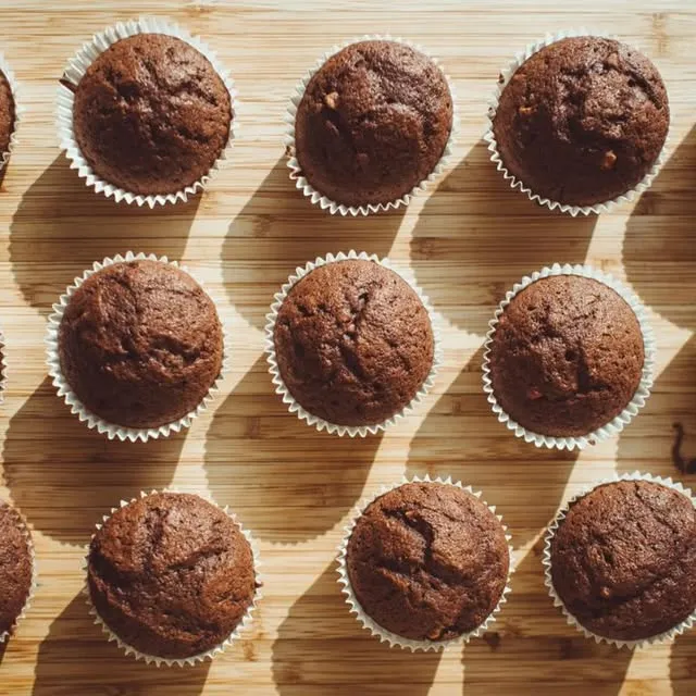 Instagram post by @moonjetty: Banana walnut muffins, still warm. Perfect with a morning coffee — grab two 🧁