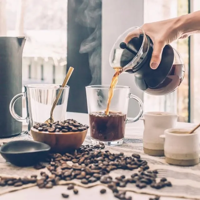 Instagram post by @moonjetty: Pour-over hour. We take our time so your cup tastes like it. Beans roasted just up the road.